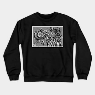 Tentacles In A Tea Cup - White Outlined Version Crewneck Sweatshirt